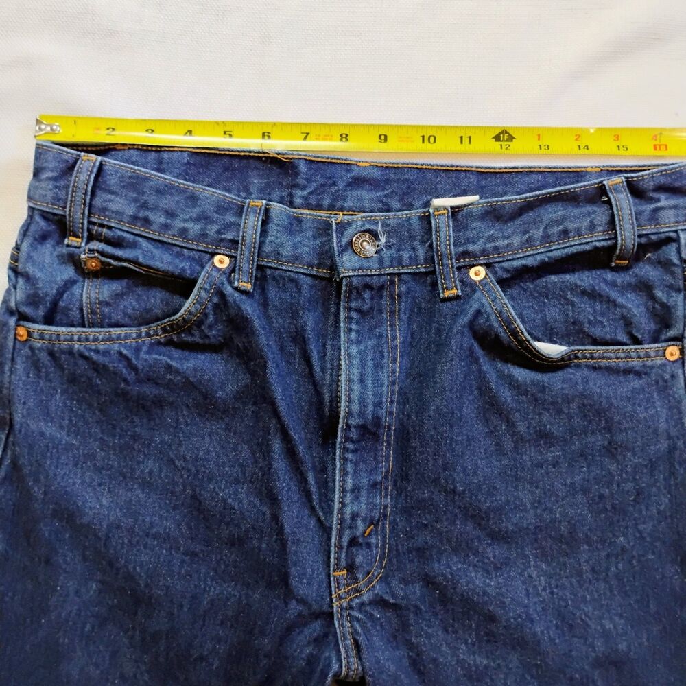 Vintage Levi's 505 Orange Tab Jeans 34x31 Straight Dark Wash 80's Denim - Picture 4 of 16
